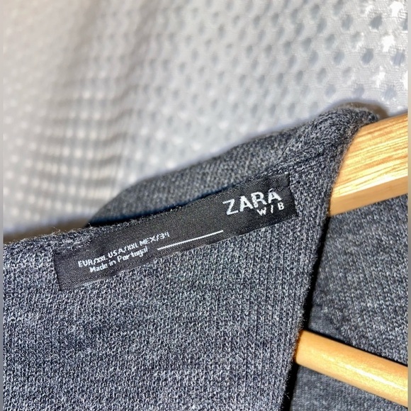 Women’s Zara Bodycon micro ribbed knit long sleeves dark gray dress size XXL - Picture 3 of 13